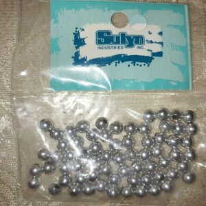 7 pkgs of Plastic Silver coated beads for jewelry making
